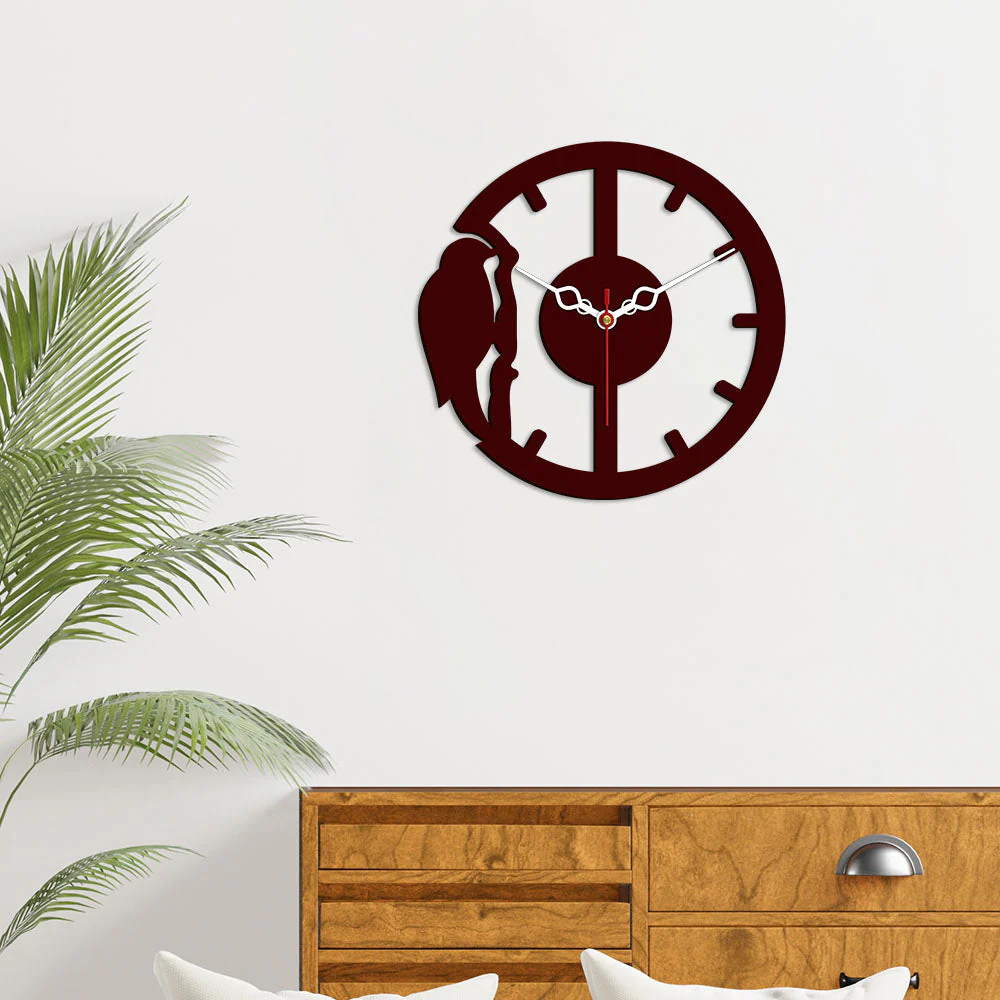 Woodpecker Designer Wooden Wall Clock - Image 4