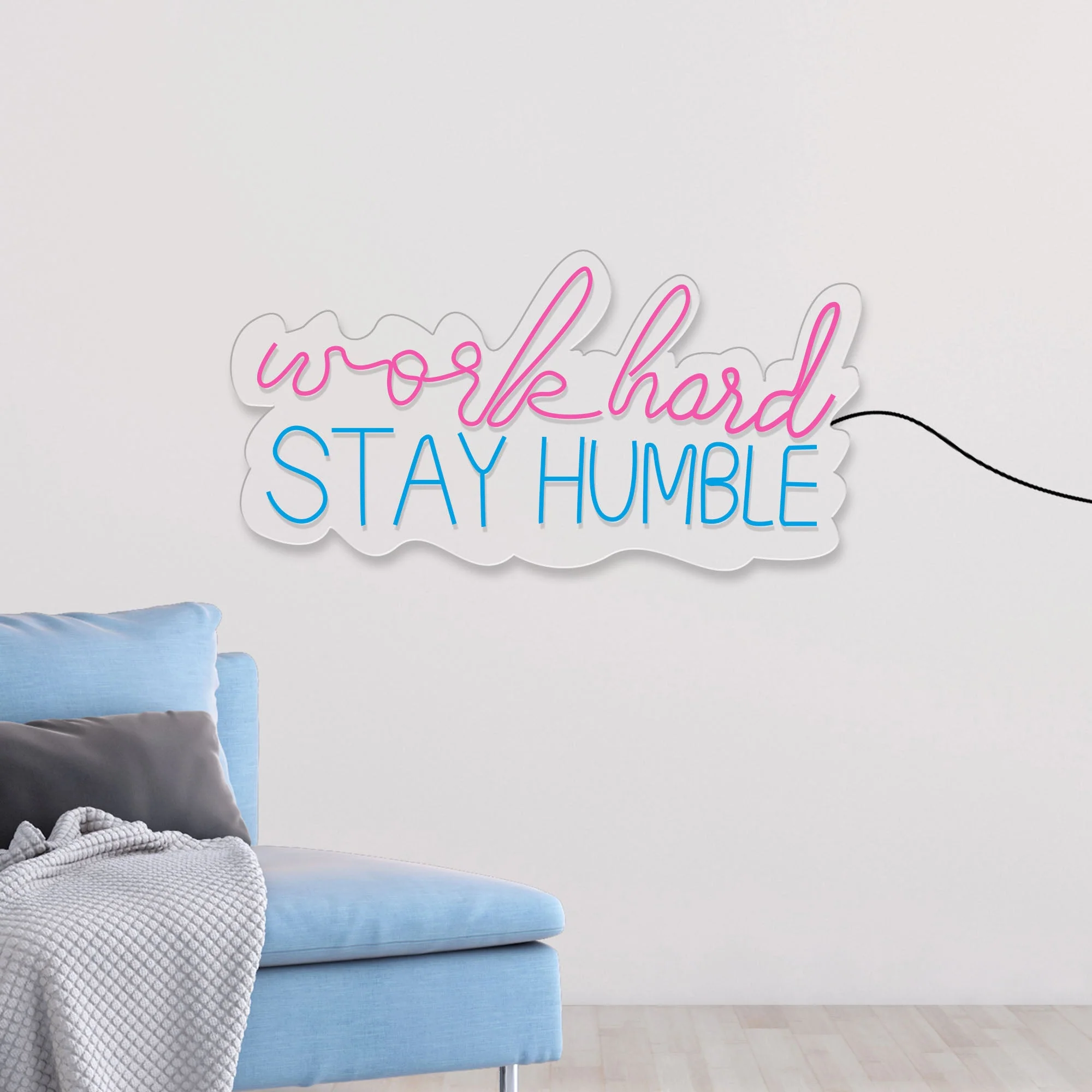 Work Hard Stay Humble Text Neon Sign LED Light - Image 2