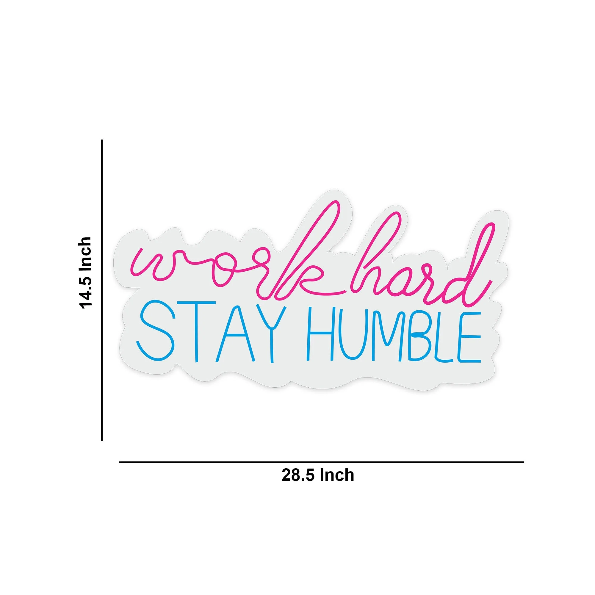 Work Hard Stay Humble Text Neon Sign LED Light - Image 3