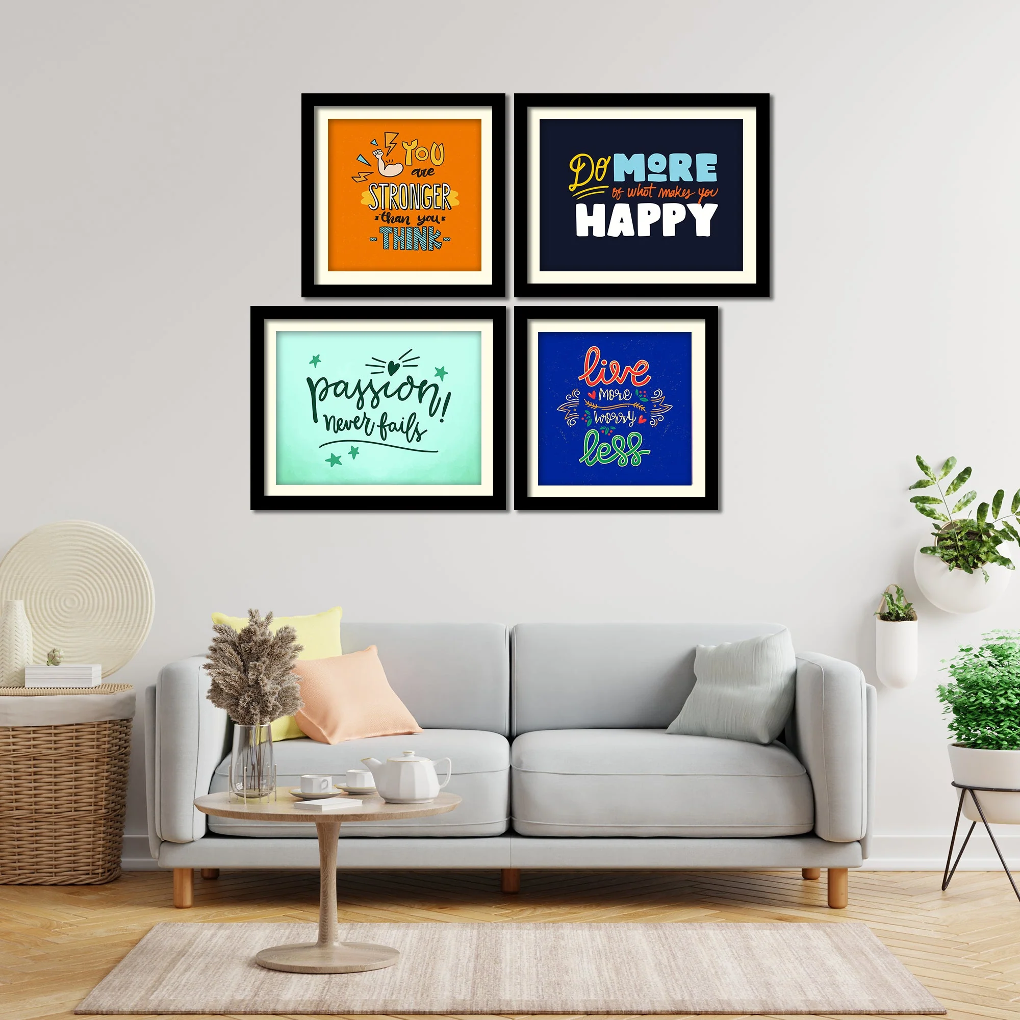 You are Stronger Quotes Wall Hanging Frame Set of Four - Image 2
