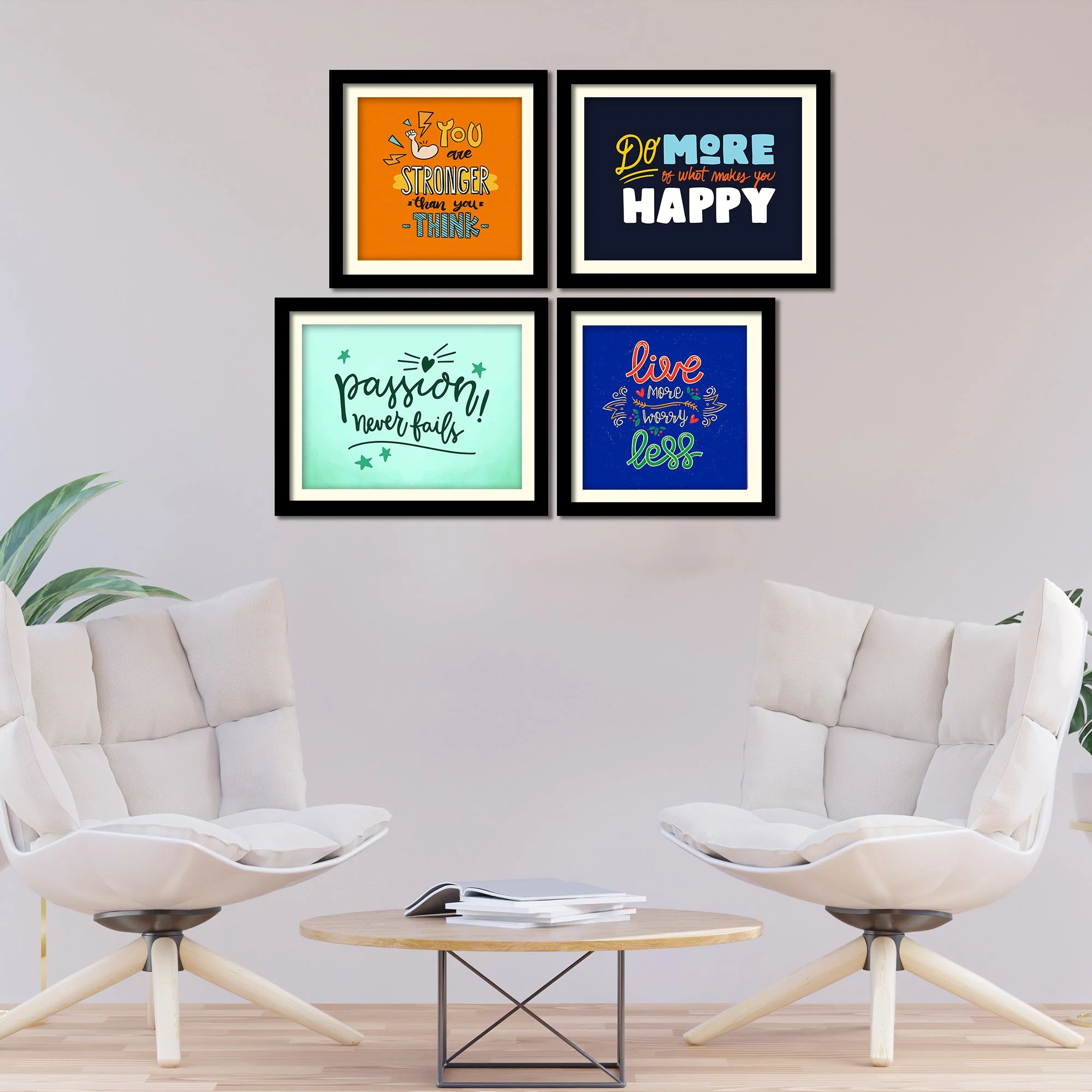 You are Stronger Quotes Wall Hanging Frame Set of Four - Image 3