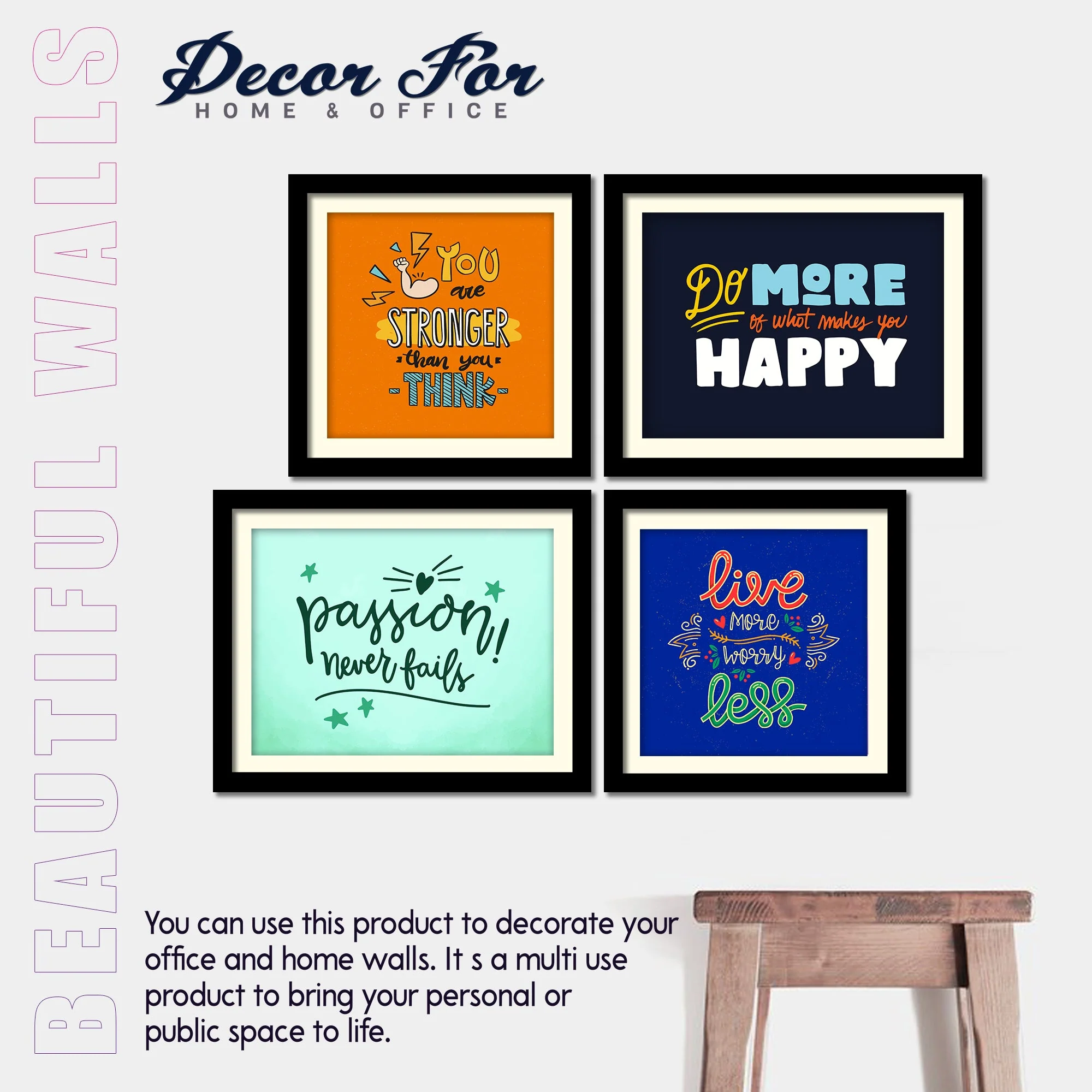 You are Stronger Quotes Wall Hanging Frame Set of Four - Image 5