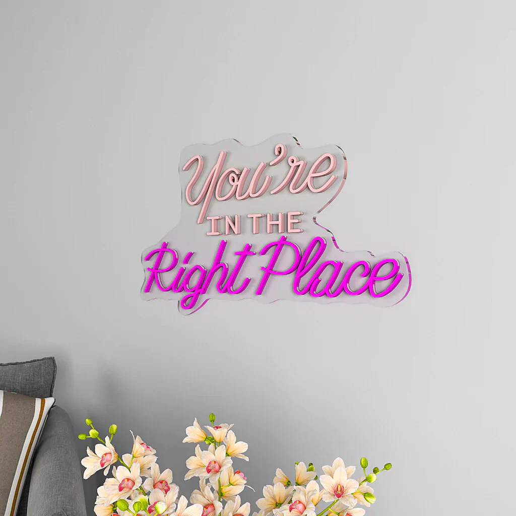 You're In the Right Place Text Neon LED Light - Image 5