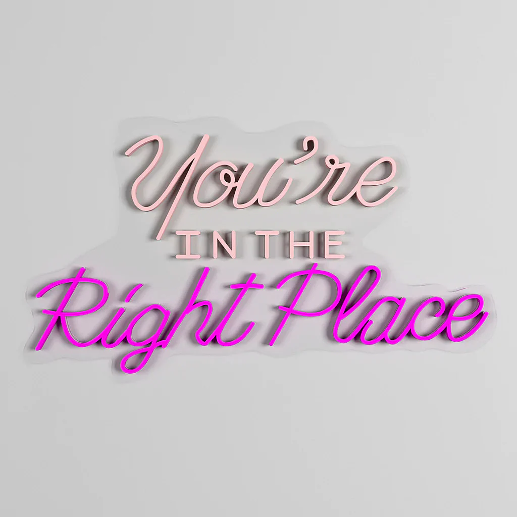 You're In the Right Place Text Neon LED Light - Image 7