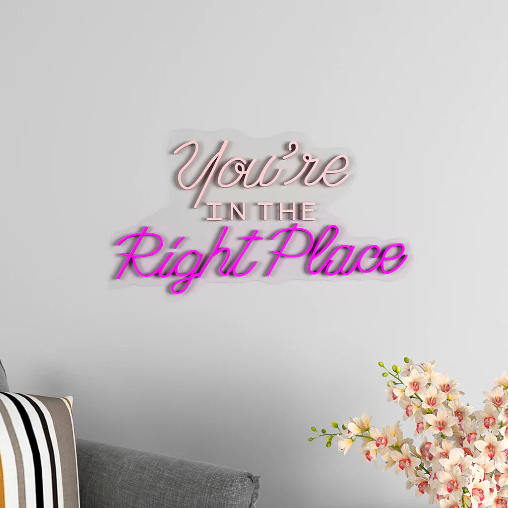 You're In the Right Place Text Neon LED Light - Image 8