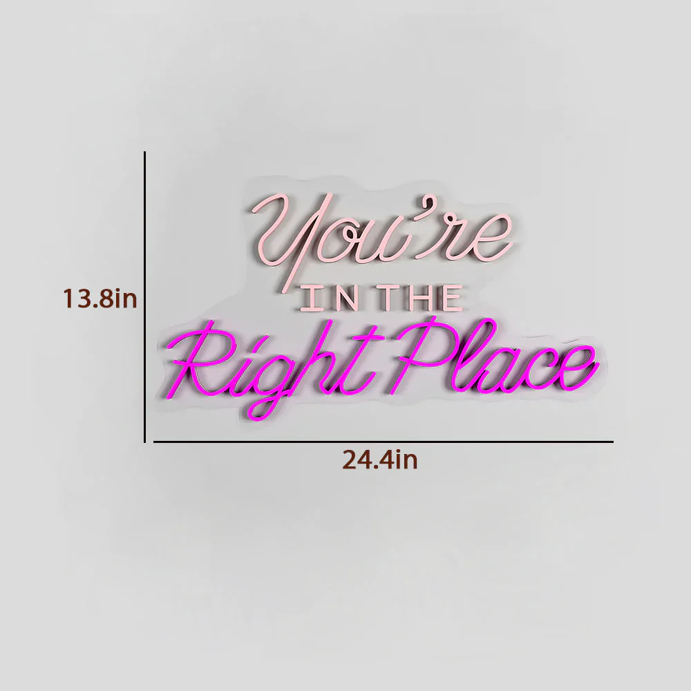 You're In the Right Place Text Neon LED Light - Image 9