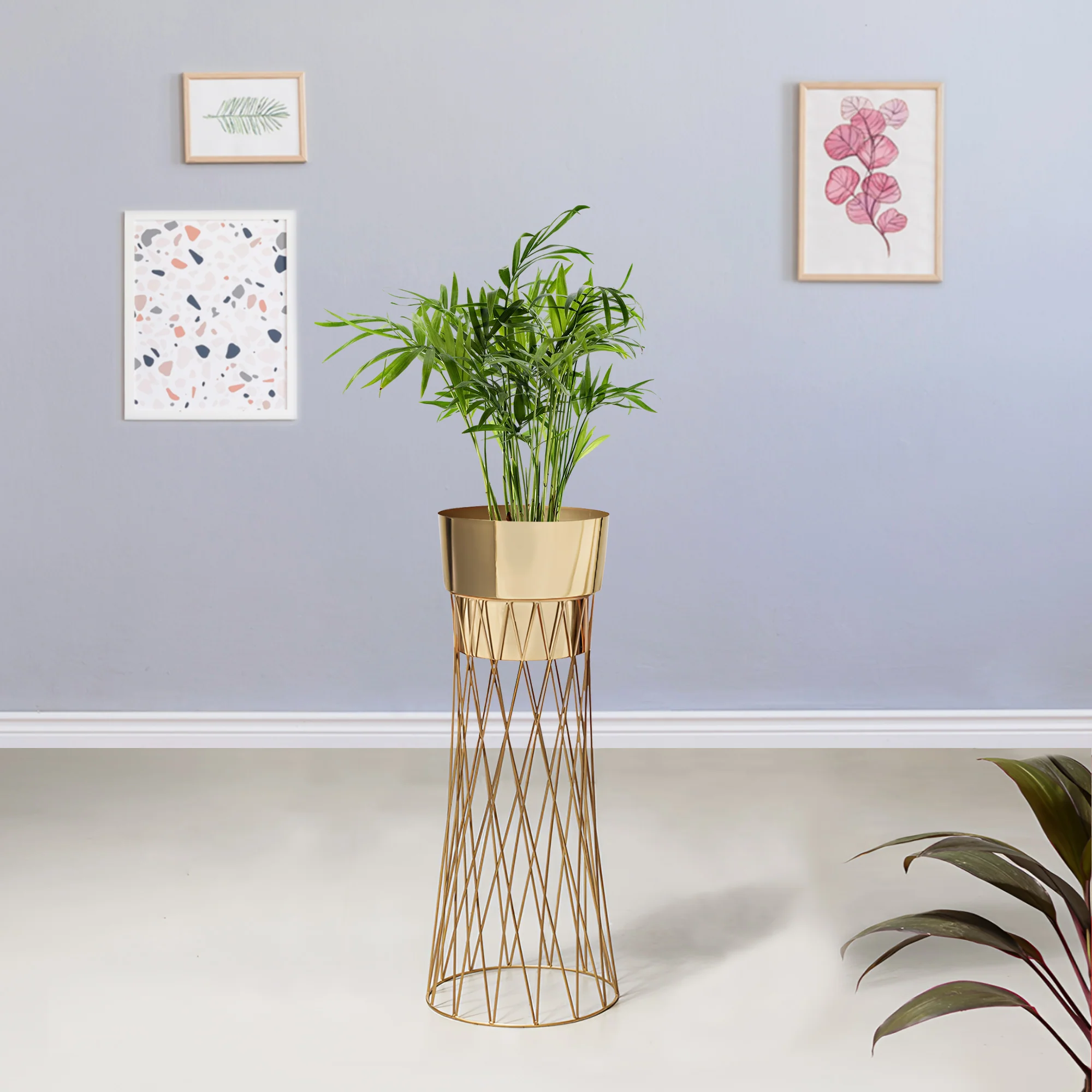 Zen Botanics Gold Stand & Ross Gold Pot - Medium Size Planter - Image 3