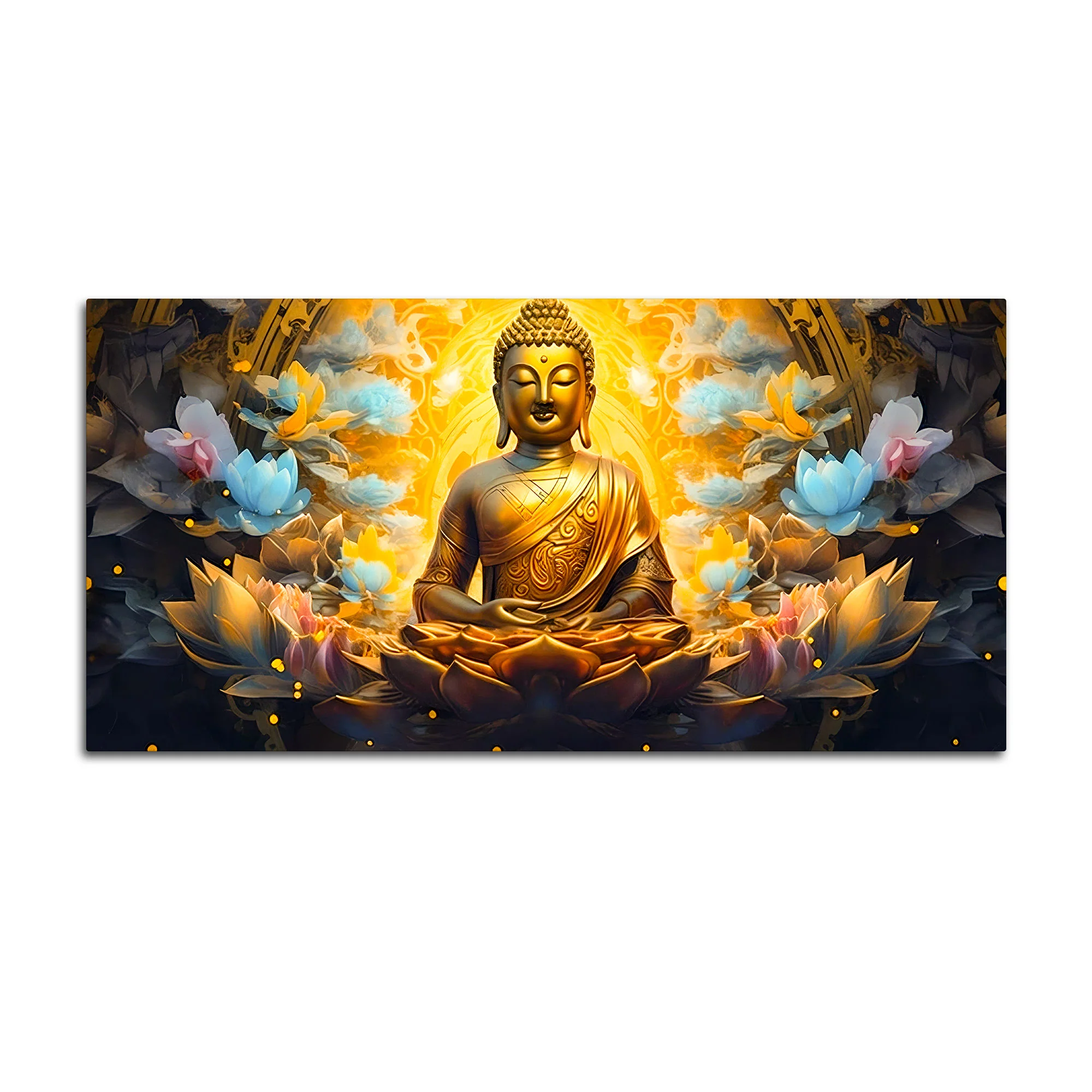 Zen Inspired Lord Buddha Canvas Painting for Wall Decor - Image 4
